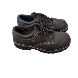 Skechers Parties Mate Oxford Y2K Chunky Lug Sole Lace Up Black Suede Women’s 9.5